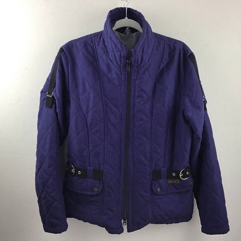 Golden Dress Blue Made in Germany  quilted equestrian barn jacket. Size medium.